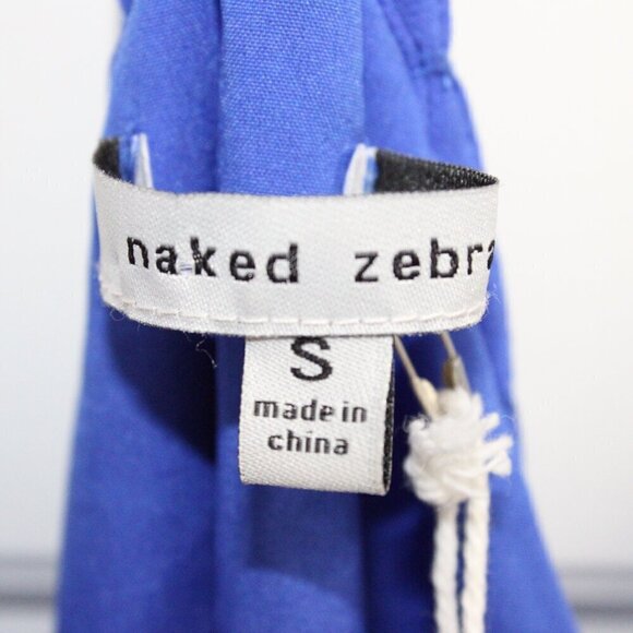 NWT Naked Zebra Royal Blue Tank Mini Dress Flowy Size Small - Picture 2 of 3